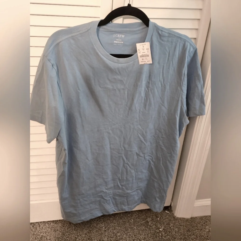 J.Crew Washed Cotton Tee Shirt Men’s Medium Blue Lagoon - Picture 1 of 5